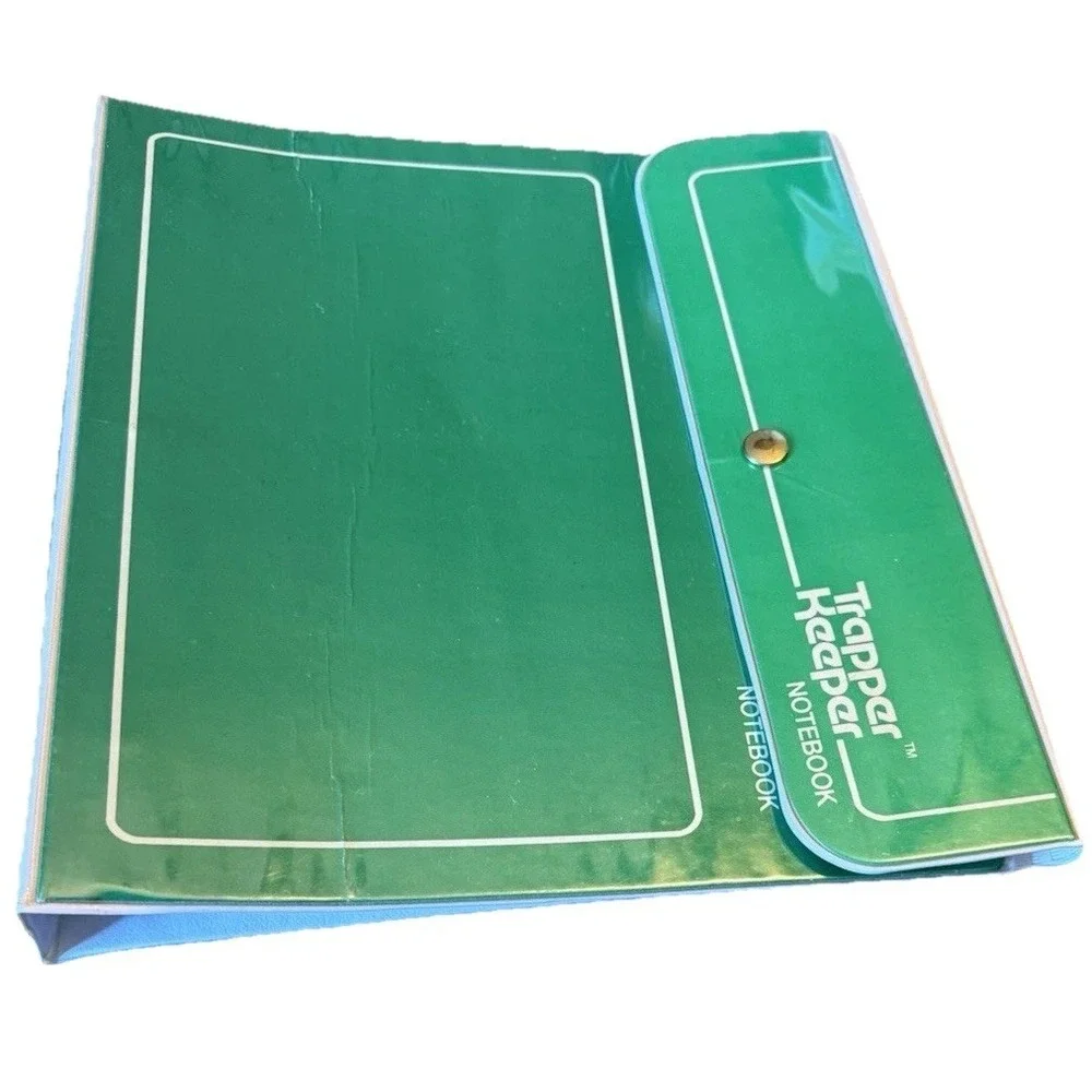 Vintage Mead Trapper Keeper Notebook Green Folder Binder School Supplies 80s 90s
